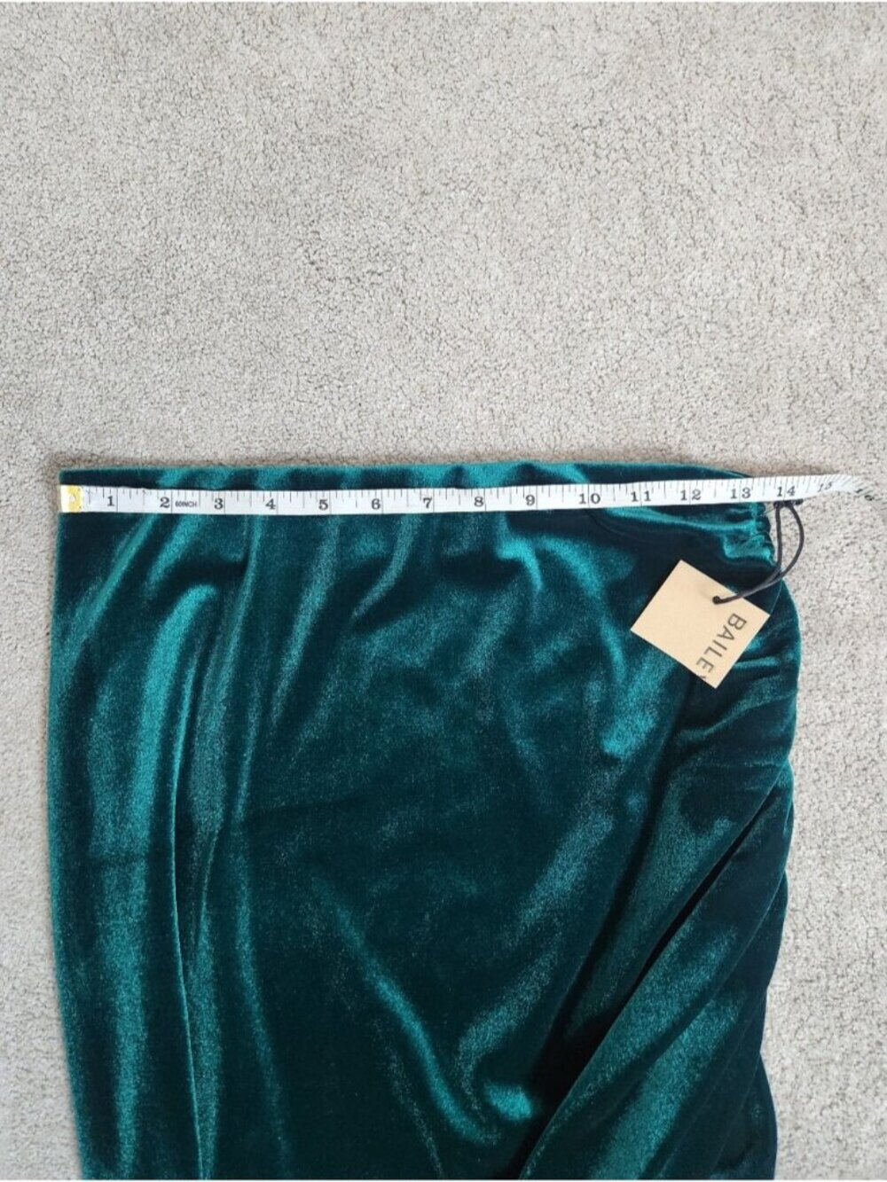 New Revolve Bailey 44 Green Velvet Ruched Skirt Size Small Stretchy Fairy - Picture 6 of 14
